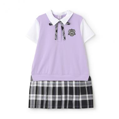 【人気商品再入荷】【直営店で取り扱い無し】チェックレイヤード風ワンピース