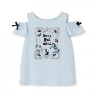 ☆彡星座刺しゅう肩開きTシャツ