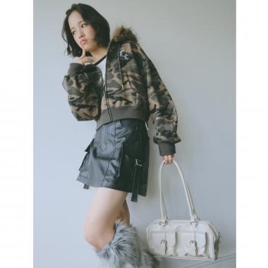 【LTXC】合皮カーゴミニスカート