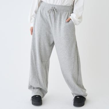 【LTXC】【起毛】スタッズカーブスウェットパンツ