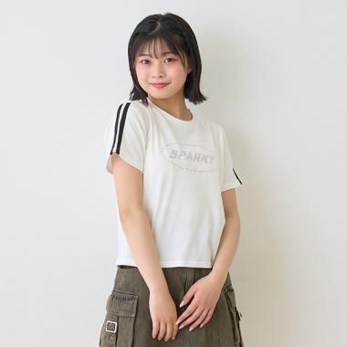 【LTXC】【吸水速乾/さらさら】ラインストーンTシャツ