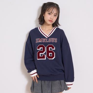 【LTXC】【綿100％】裏起毛ナンバールーズスウェット