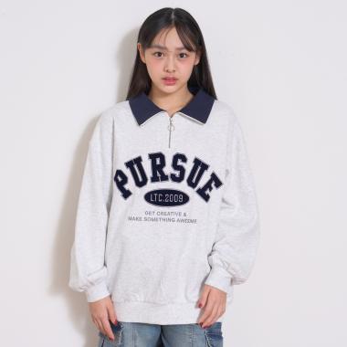 【LTXC】【綿100％】裏起毛ハーフジップスウェット