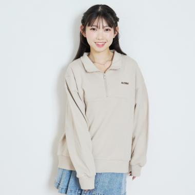 【LTXC/綿100％】ハーフZIPプルオーバー