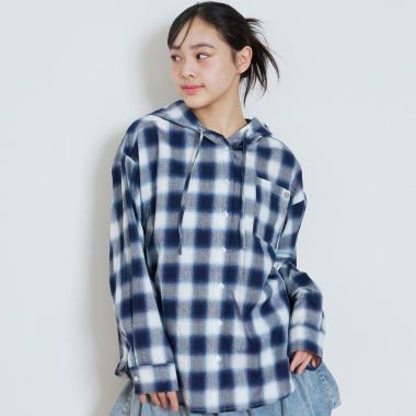 【LTXC】チェックシャツパーカー