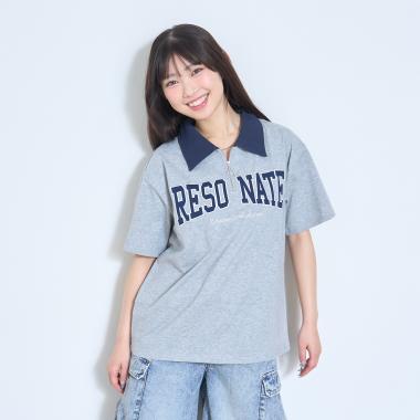 【LTXC/綿100%】ハーフジップルーズ半袖T