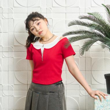 【LTXC/抗菌防臭】オフショルレイヤードテレコT