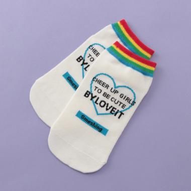 レインボーハート×ロゴスニーカーインソックス