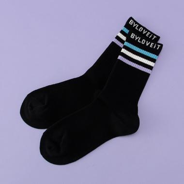 ラインリブクルーソックス