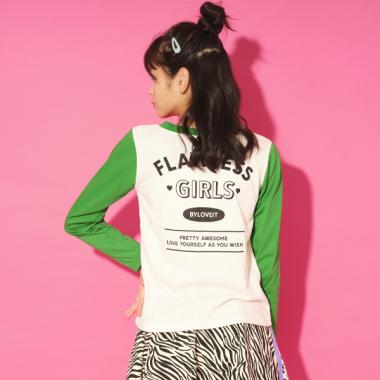 カレッジバックプリント長袖Tシャツ【PTPR】