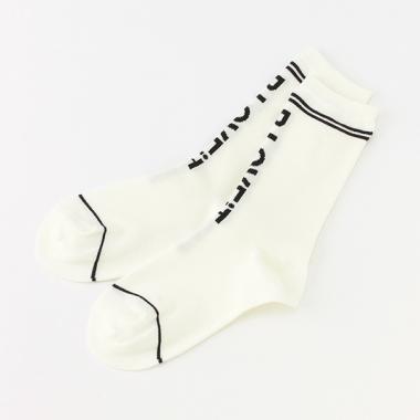 縦ロゴクルー丈ソックス【日本製】