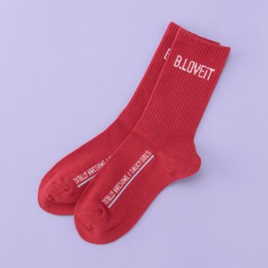 ロゴクルー丈ソックス【日本製】