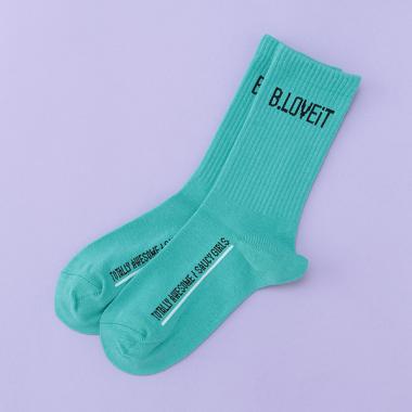 ロゴクルー丈ソックス【日本製】