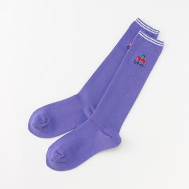 ワンポイント刺しゅうハイソックス【日本製】