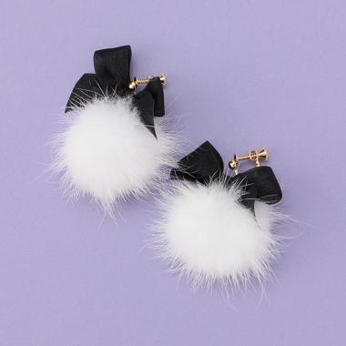 ミンクイヤリング【日本製】