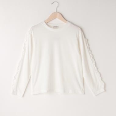 袖フリル長袖Ｔシャツ【PTPR】