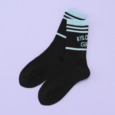 バックロゴクルー丈ソックス【日本製】