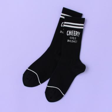 ロゴラインクルー丈ソックス【日本製】