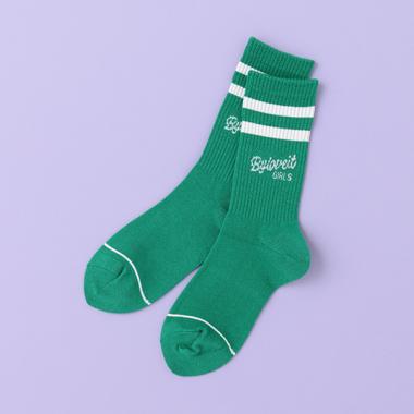 ラインロゴクルーソックス【日本製】