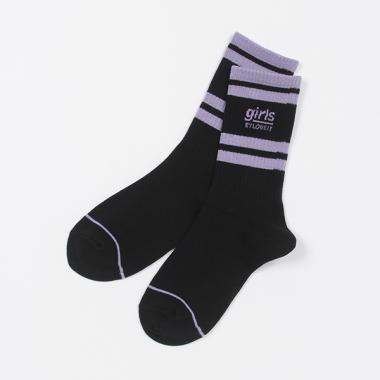 girlsロゴクルーラインソックス【日本製】