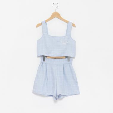 チェックビスチェセット