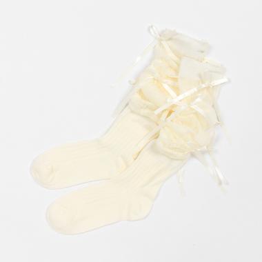 リボンルーズシアーハイソックス