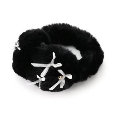 リボンつきファーイヤマフ