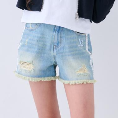 サイドレースダメージショートパンツ