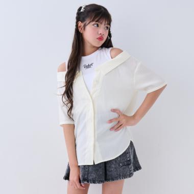 レイヤード風シャツ