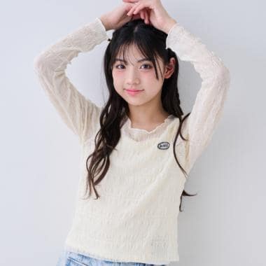 キャミつきシアシャーリングTシャツ