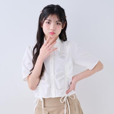 フロントドロストブラウス