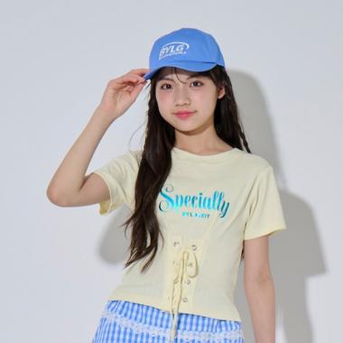 【ニコ☆プチ・Cuugal掲載】フロントレースアップＴシャツ