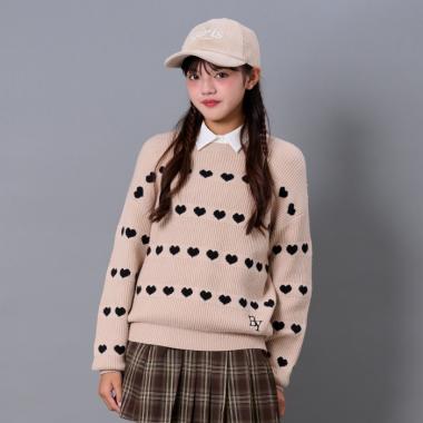 ハートボーダーニット