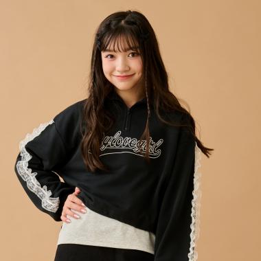 ハーフジップドロストプルオーバー