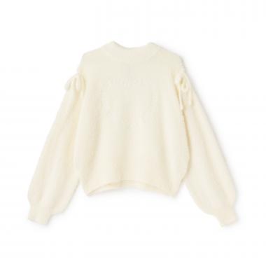 肩スリットモヘアーニット