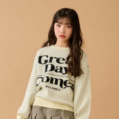 ロゴジャカードニット