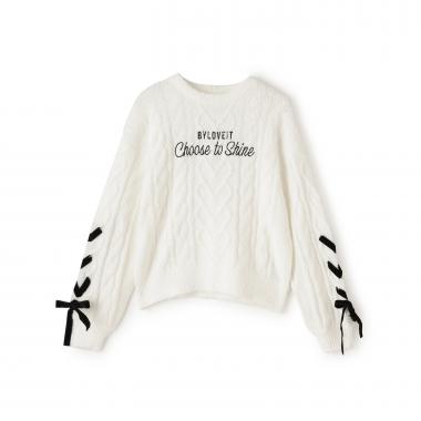 リボンモールニット