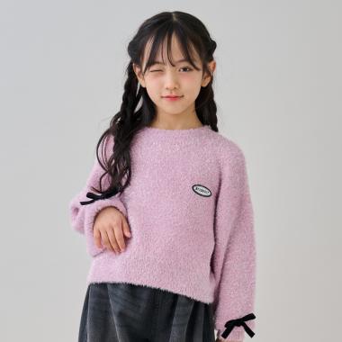 ラメシャギーリボンニット