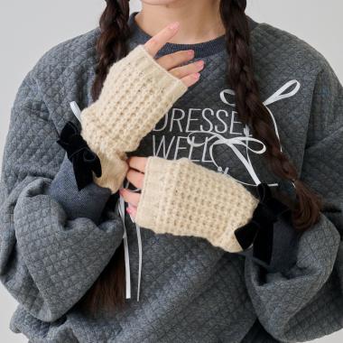 ワッフル編み手袋