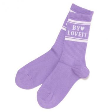 ロゴ入りリブクルーソックス