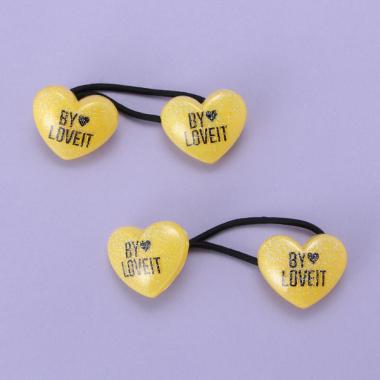 ラメハートヘアポニー2個セット