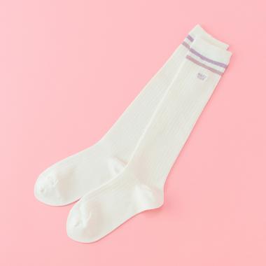 抗菌防臭 ラメラインハイソックス