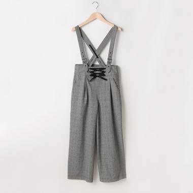 【人気商品再入荷】【直営店で取り扱い無し】サスペンダーつきレースアップワイドパンツ