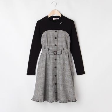 【人気商品再入荷】【直営店で取り扱い無し】チェックドッキングワンピ