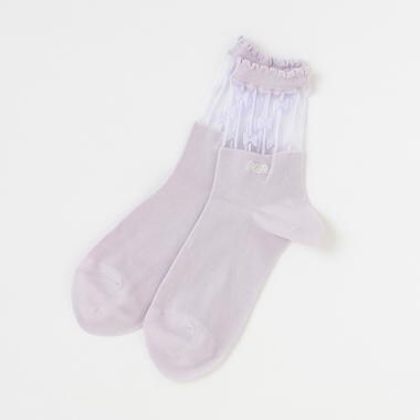 【リピート】【直営店で取り扱い無し】シアーストライプソックス