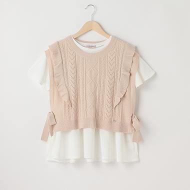 【人気商品再入荷】【直営店で取り扱い無し】ニットベスト＆半袖Tシャツセット