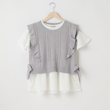 【人気商品再入荷】【直営店で取り扱い無し】ニットベスト＆半袖Tシャツセット