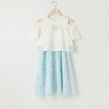 【リピート】【直営店で取り扱い無し】アイス柄ドッキングワンピース