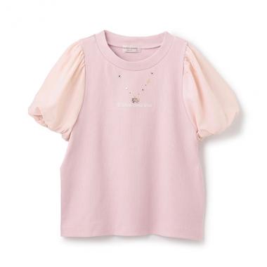 【人気商品再入荷】【直営店で取り扱い無し】ボリューム袖ネックレスTシャツ