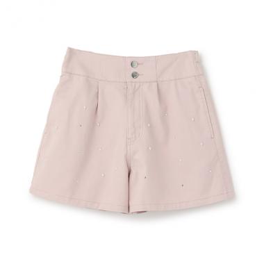 【人気商品再入荷】【直営店で取り扱い無し】パール&ラインストーンつきハイウエストショートパンツ